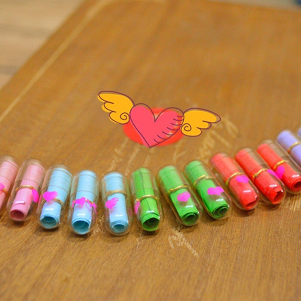 50pcs Message Capsule Pill Cute Colorful Letter Transparent Expression Message Party Surprised Accessories