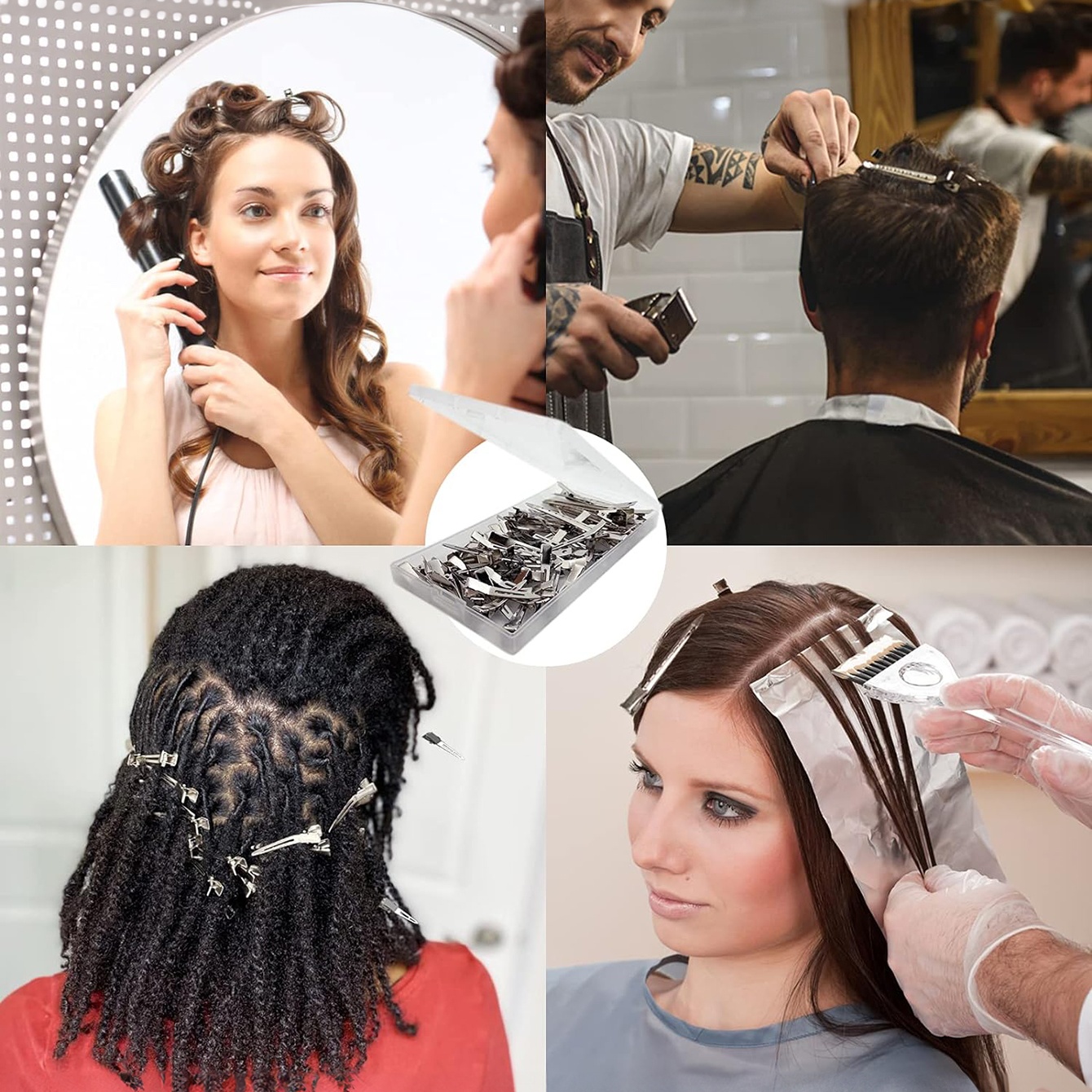 20-50pc stk. fast hårspenne i metall, sølvfarget, sømløs hårnål til dame, 4.5cm stk. stilige, myke hårklemmer, gjør-det-selv-frisørverktøy