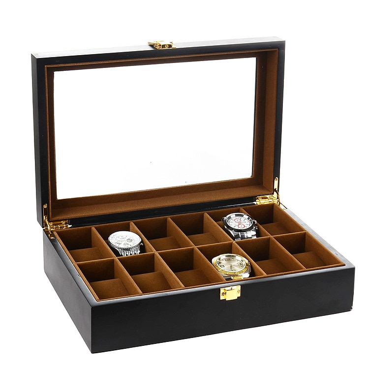 10 Grids Wooden Watch Box Jewelry Display Storage Holder Organizer Watch Case Jewelry Dispay Watch Box