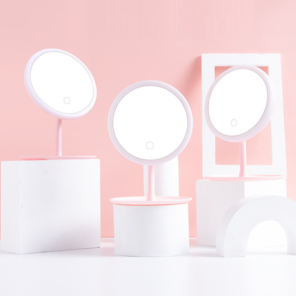USB Charging LED Beauty Makeup Mirror With Light Lamp Touch Screen Desktop Cosmetic Mirror Light Vanity Adjustable Vanity Mirror