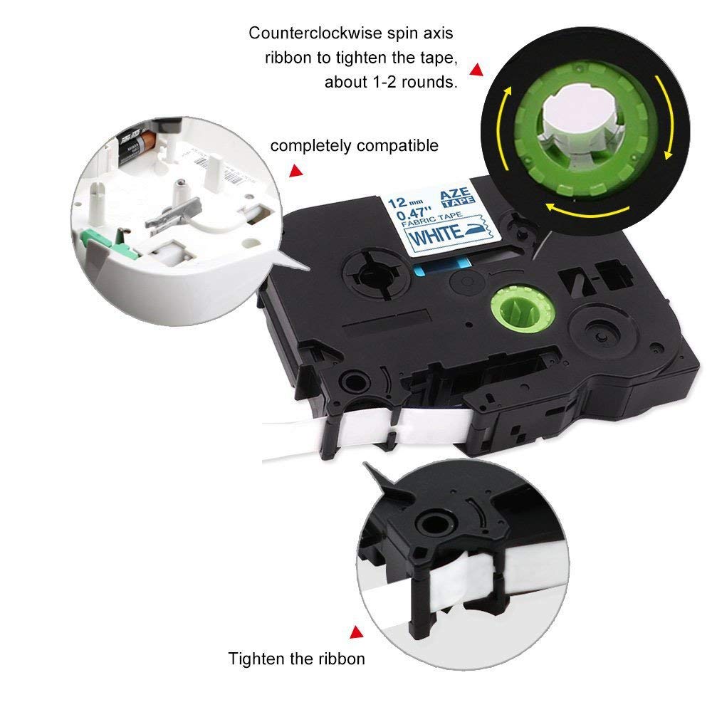 Stoff Eisen-auf Etikett TZe-FA3 tze-FA231 für Bruder 12mm * 3m blau auf weiß Etikett Band TZ-FA3 für Bruder P-berühren drucker PT-E100B