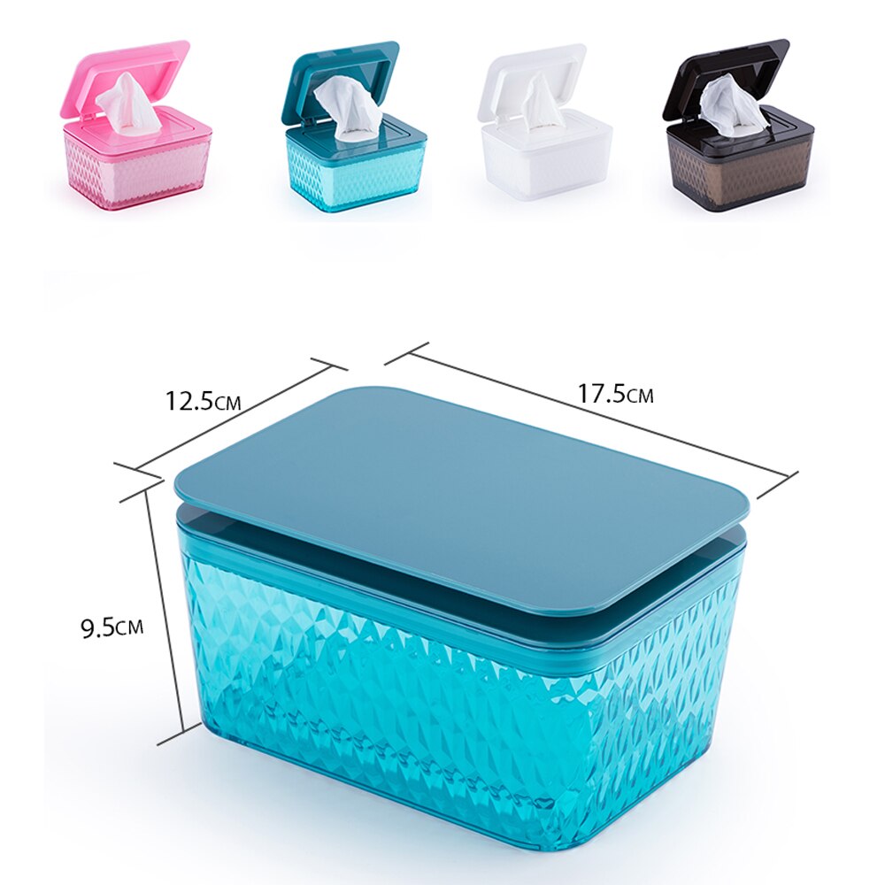 Wet Wipes Dispenser Storage Box Organizer Household Dry Wet Tissue Paper Case Box With Dust-proof Lid For Home Office Store