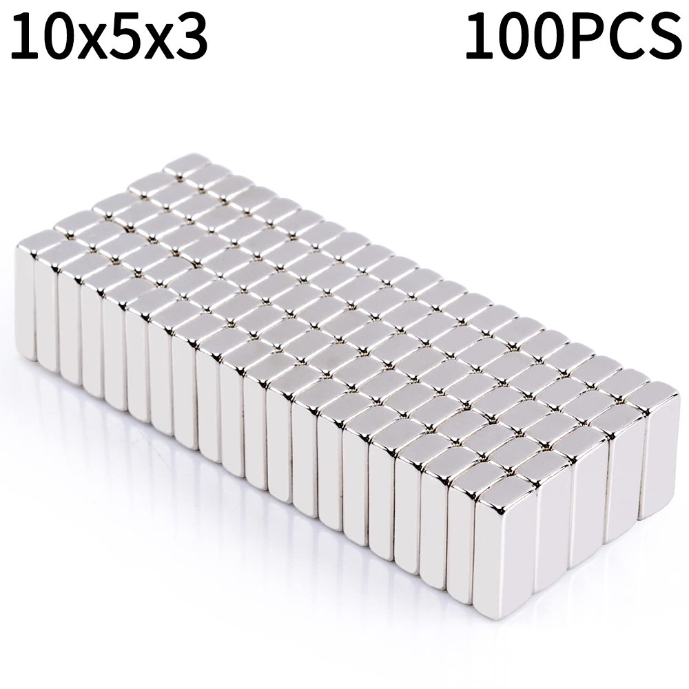 20-100 Stuks Super Sterke Neodymium Imanes 10/15/20mm X 5/10mm X 3mm N35 NdFeB Blok Imanes Vierkante Magneten Koelkast Stickers: Oranje