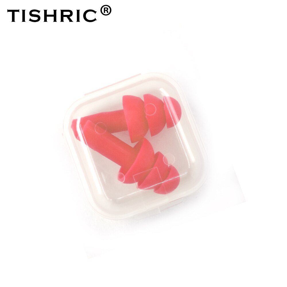 Tashric tampões de ouvido de silicone para dormir tampões de ouvido de ruído protetor de ouvido sono tampões de ouvido anti-ruído para natação plugue de ouvido: Vermelho