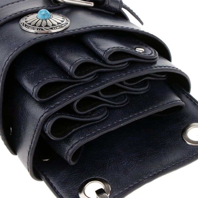 Bruin Leer Scissor Pouch Met Riem Kappers Hair Stylist Kapper Schaar Shear Kappers Taille Houder