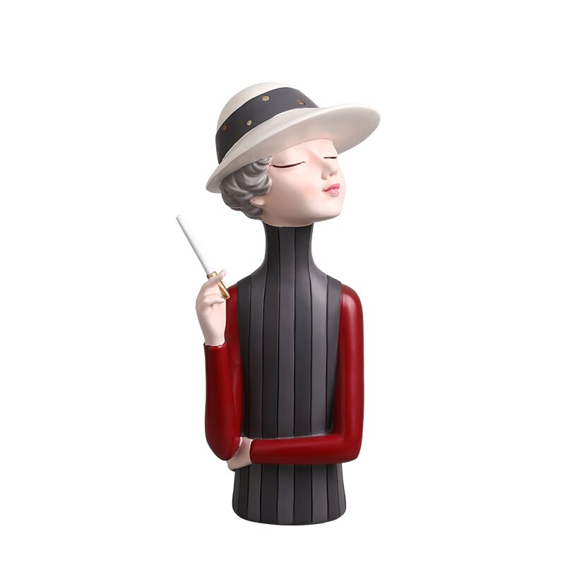 Estatua de chica nórdica para decoración del hogar, escultura de resina moderna para oficina y sala de estar, figuritas decorativas para interiores, accesorios de decoración del hogar