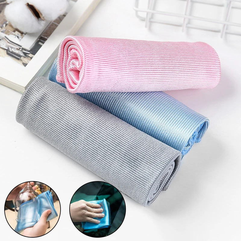 1/2/4pcs Dishcloth Microfiber Glass Cleaning Towel No Trace Rag Mirror for Reusable Wipe Glass Cloth
