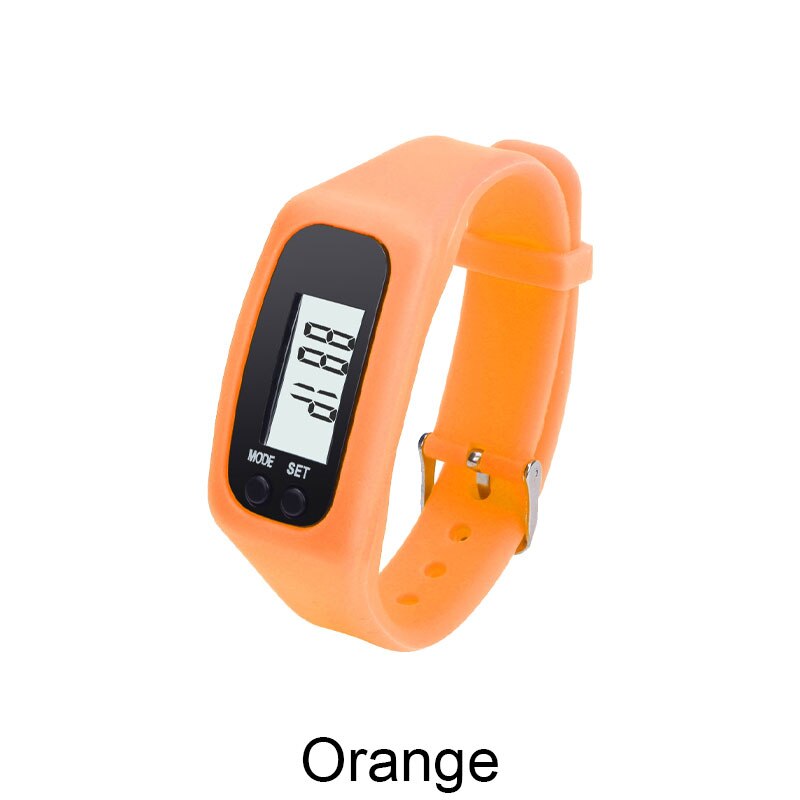 Smart klocka stegräknare löpning sport armband tracker steg pulsmätare räknare promenader fitness armband armband: Orange