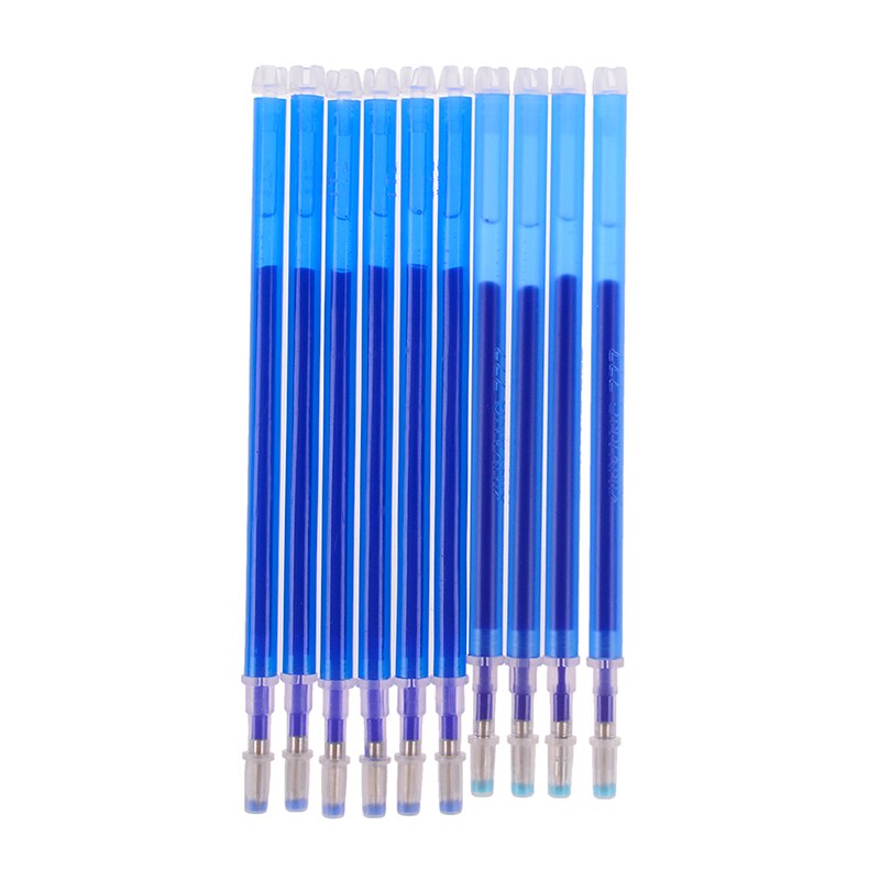 10pcs Novelty Toy High Temperature Disappearance Refill Leather Garment Dash Cutting Marker Pen School Office Stationery: Blue leather fabric