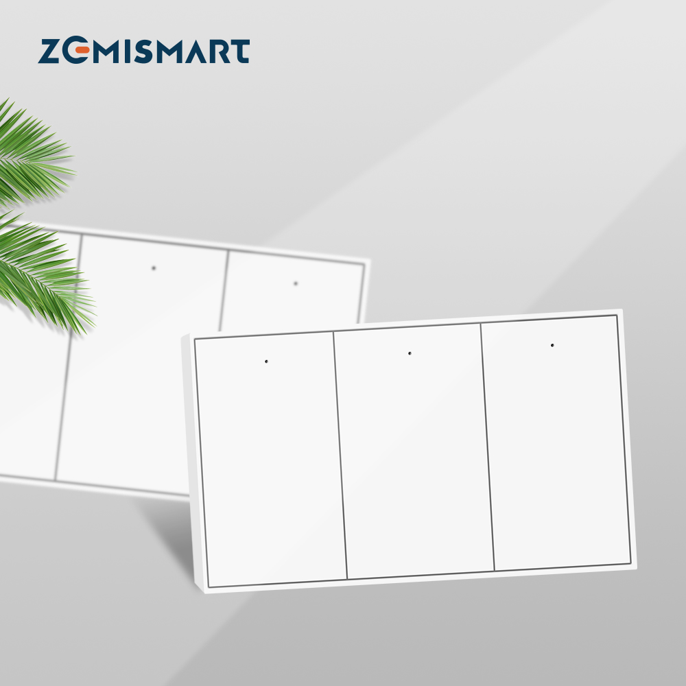 Zemismart Zigbee Push interrupteurs d'éclairage mural fonctionne avec Tuya Alexa Google Home Smartthings via hub 1 2 3 4 Gang interrupteur neutre