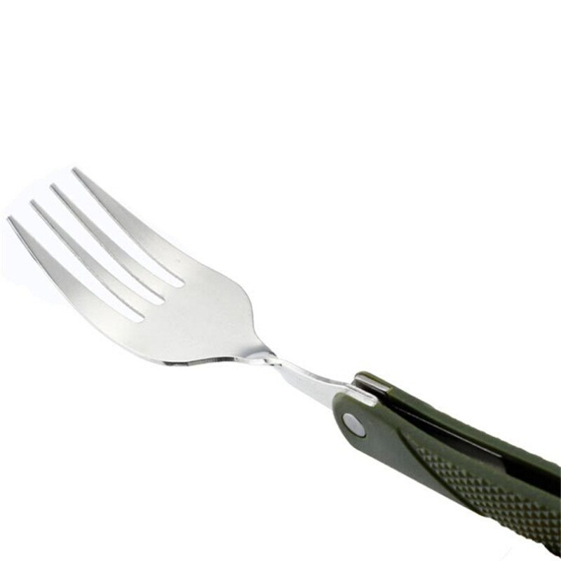 3 st/set hopfällbara bestick i rostfritt stål servisset bärbara utomhusbestick set camp picknick bestick