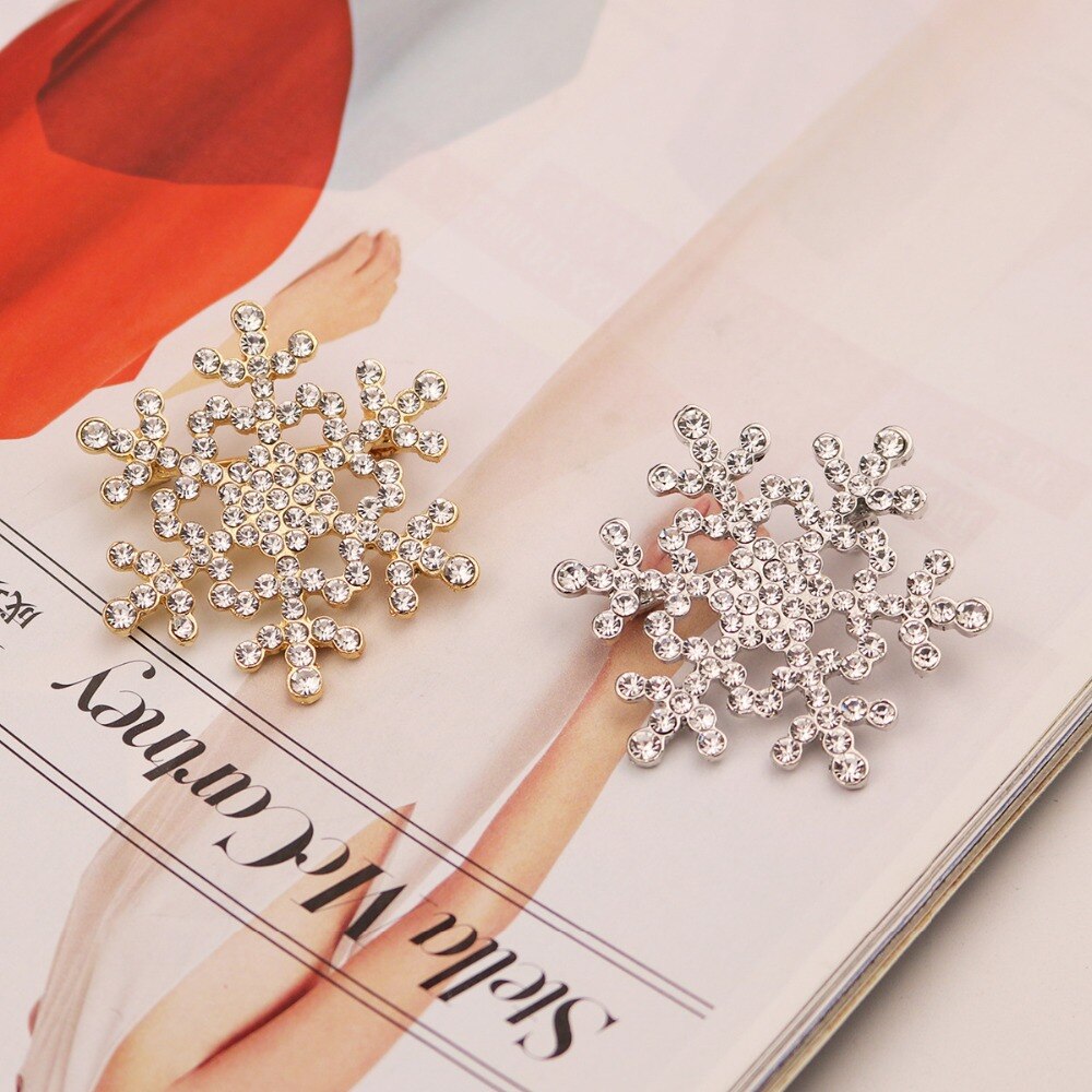 Lady Brooch Sparkling Crystal Rhinestones Large Snowflake Brooch Pins Jewelry Brooches Women Broche 7g
