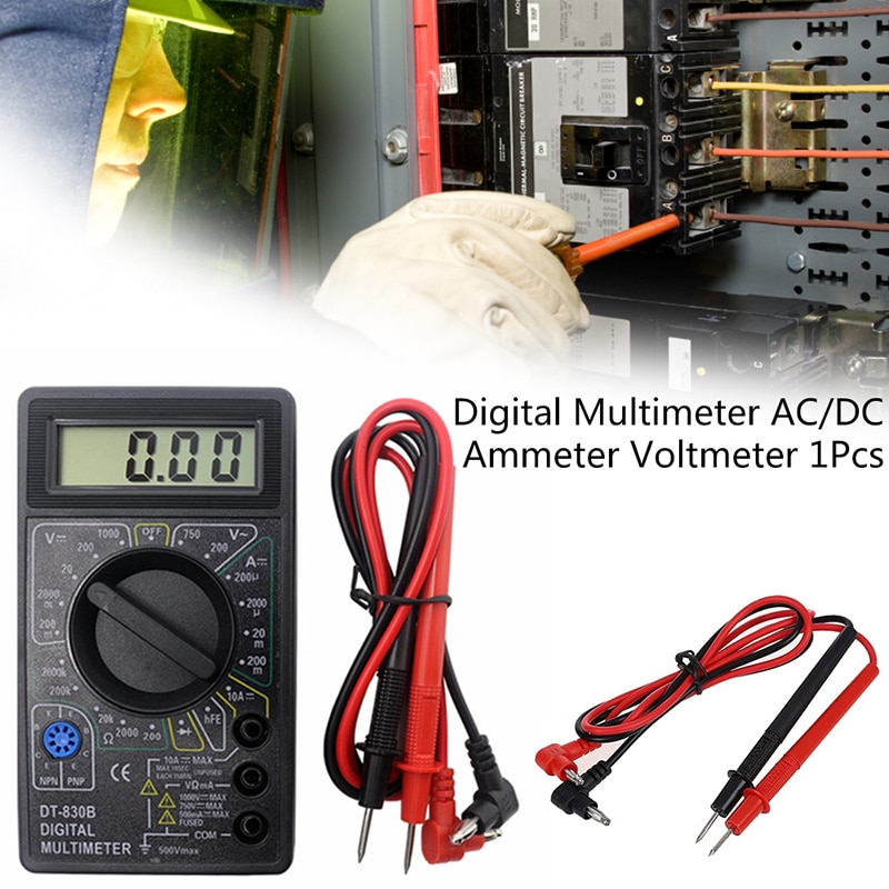 1Pcs Digitale Multimeter Ac/Dc Ampèremeter Voltmeter Met Zoemer Multimeter Tester Multimeter Spanning