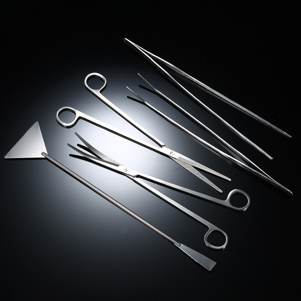 5Pcs/Set Tools Planted Aquarium Ada Aquarium Tank Cleaner Tools Aquarium Scissor Aquatic Plant Tweezers Spatula Tool Set: Default Title