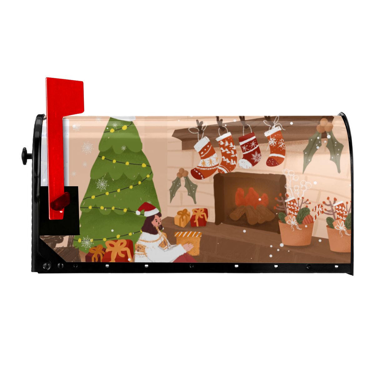Alabama lilje og hendes jul postkassedæksel glædelig år postkasse indpakker magnetisk postkassedæksel til haven: 25.5 x 21 in