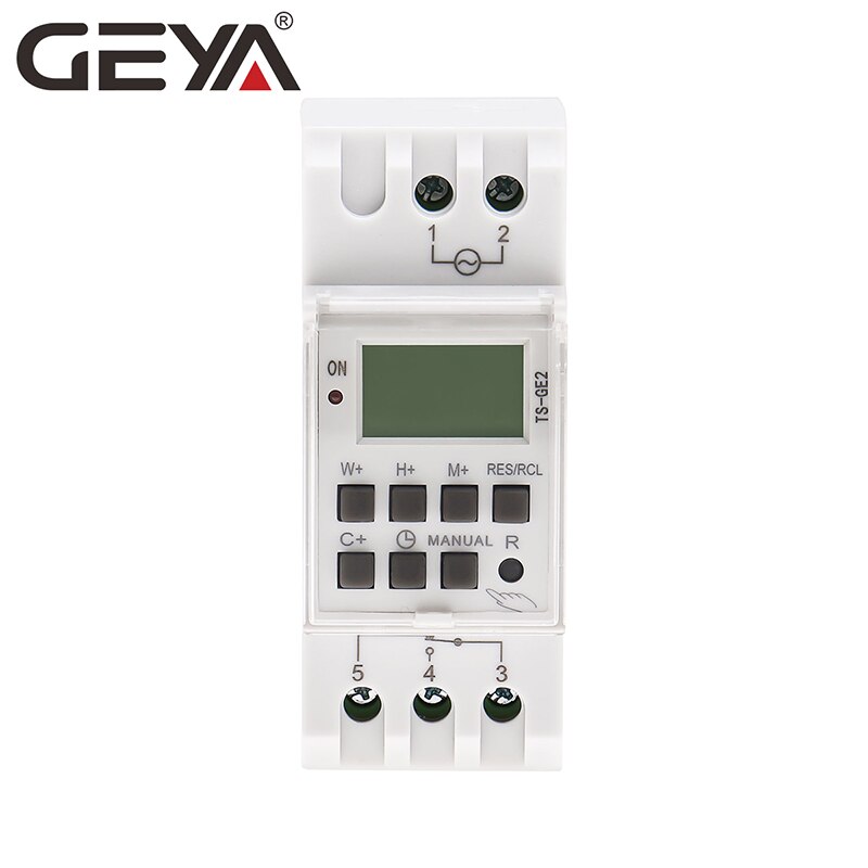 GEYA TS-GE2 Winter Summertime 1Hour Automatic Adjustable Timer Switch Programmable Daily Weekly Digital Time Controller 16A 220V