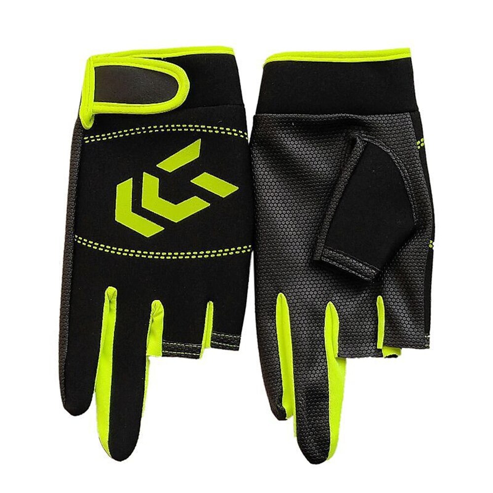 3 Vingers Cut Outdoor Sport Wandelen Handschoenen Winter Warm Vissen Handschoenen Katoen Waterdicht Anti-Slip Duurzaam Vissen Handschoenen: green