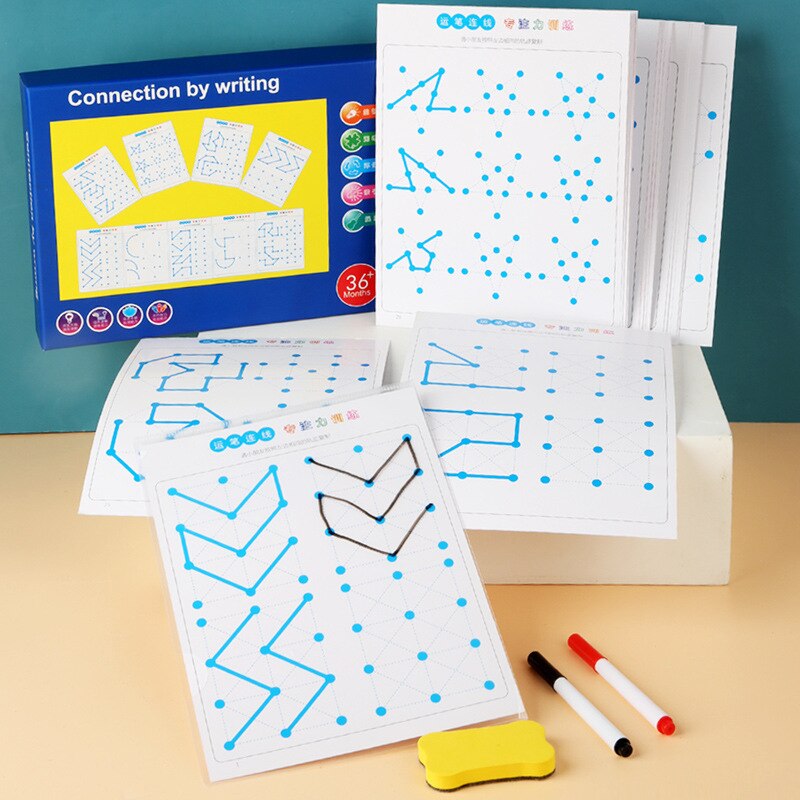 Children Visual Tracking Connection Training Hand-eye Coordination Control Pen Training Drawing Point Connection Eductional Toys