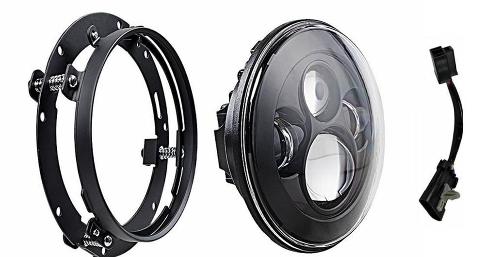 Ajovalo 7 tuuman moottoripyörän osiin 7 "led -moottorivalot 4.5 " 4 1/2 tuuman lähivalot perinteiseen softail -klassikkoon: Musta 3