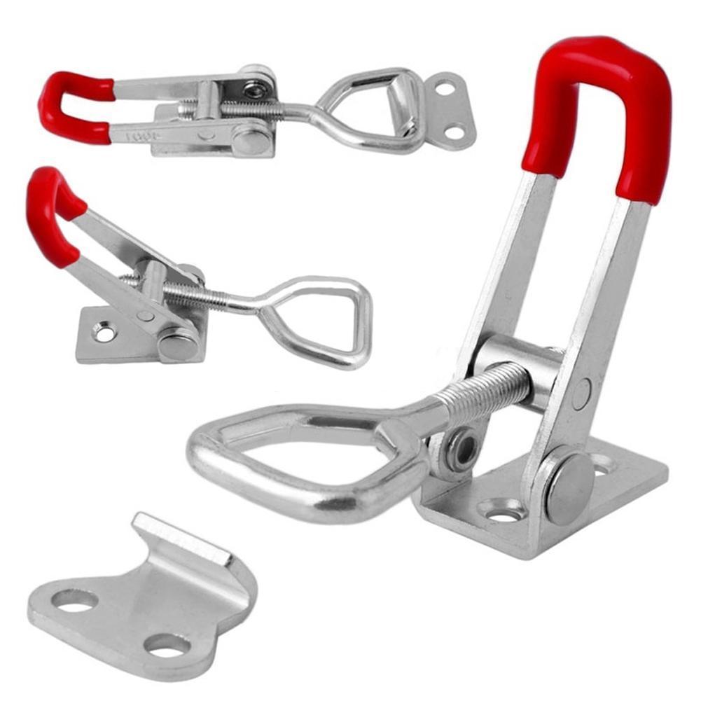 Heavy Duty Toggle Clamp Latch Adjustable Lock Buckle Hinge Toolbox Case Anti-Slip Quick Release Clamp Push Pull Toggle Accessory