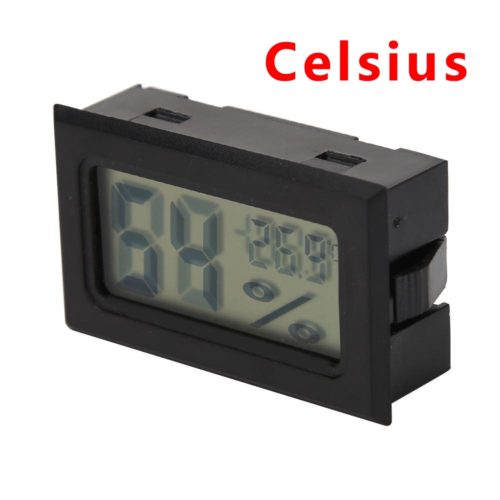 LCD Digital Thermometer for Freezer Temperature Mini LCD Digital Thermometer Hygrometer Temperature Humidity Meter: Black Celsius