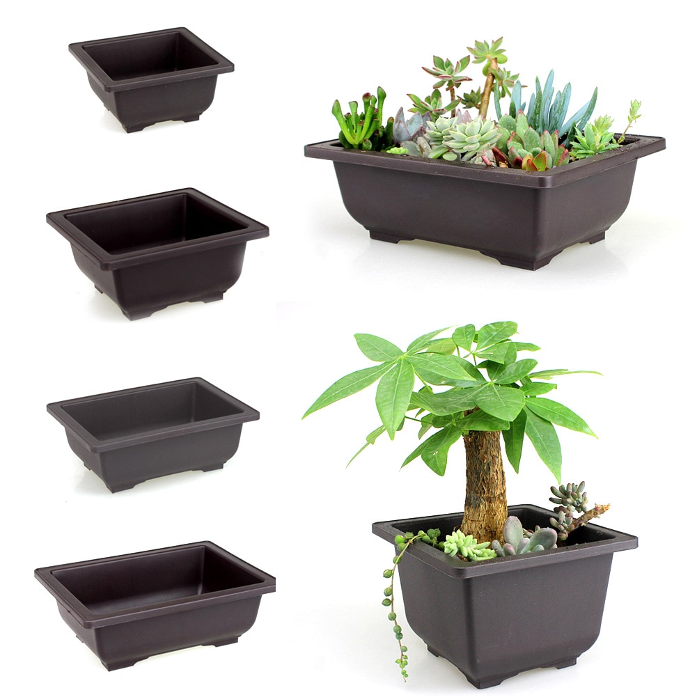Vaso di fiori imitazione plastica balcone vasi quadrati fiore Bonsai ciotola vivaio bacino fioriera imitazione rettangolo per la decorazione del giardino