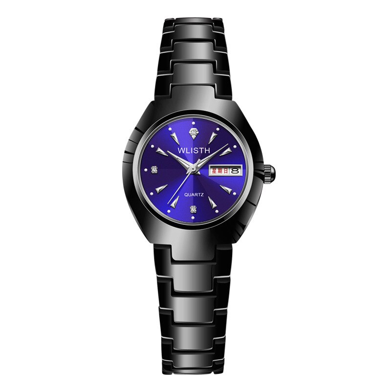 Lover Horloges Paar Horloge Goud Heren Staal Quartz Dubbele Kalender Lichtgevende Waterdichte Mode Horloge Cadeau Voor Meisje: Women 3