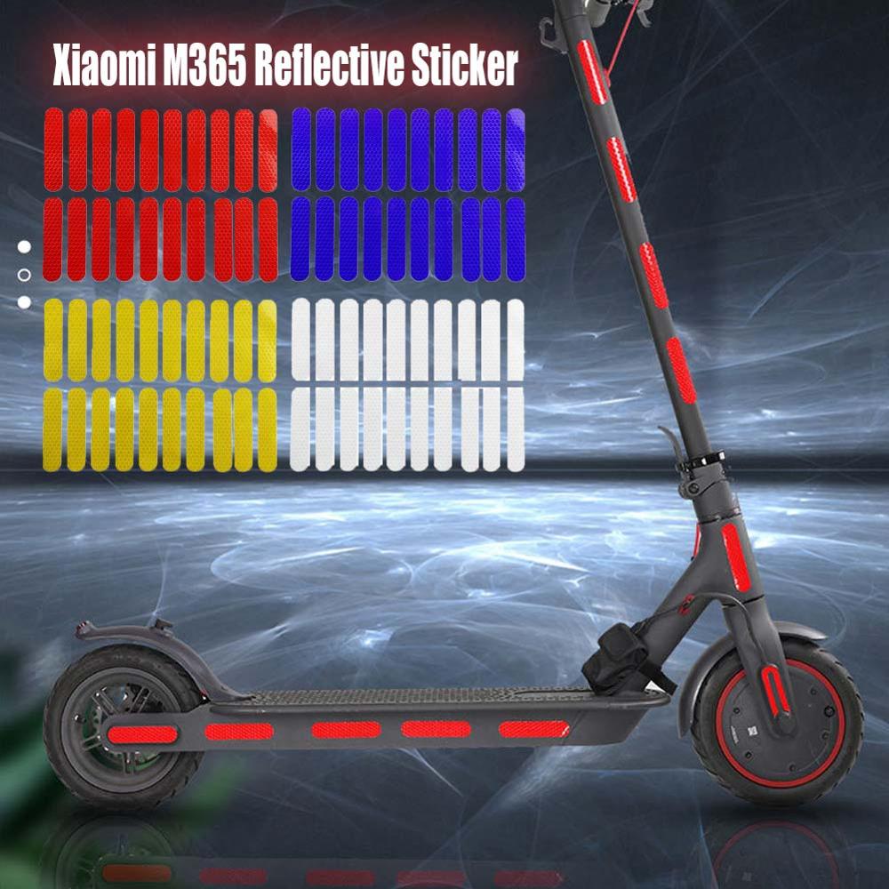 Pegatinas reflectantes para patinete eléctrico Xiaomi Mijia M365/Pro, accesorios de seguridad, 20 Uds.