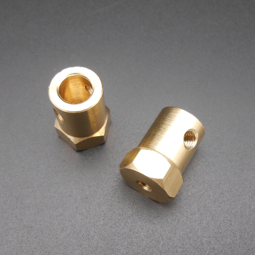 2Pcs X 12MM Hex Brass Shaft Motor Coupling Coupler 2MM 3MM 3.17MM 4MM 5MM 6MM 7MM 8MM L=18MM For Wheel Tyre DC Motor *FD895-902