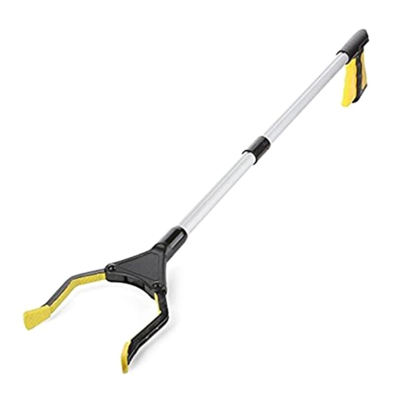 Foldable Long Trash Clamps Grab Pick Up Tool Curved Handle Garbage Clip Portable Pickup Tools C7AC