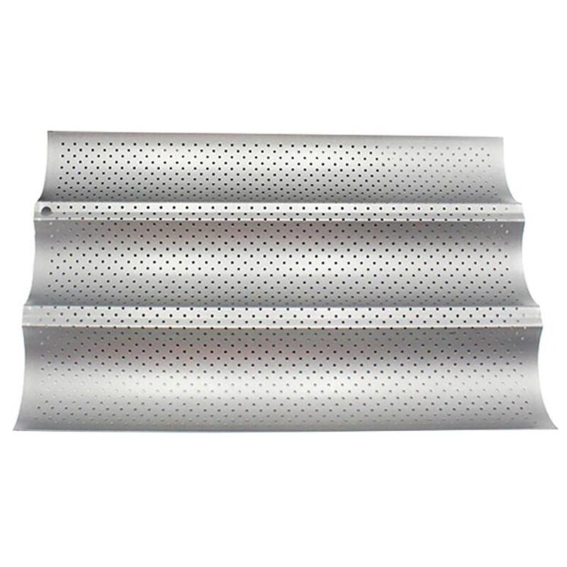 Non-Stick Perforated French Bread Pan Baguette Mold Baguette Mold Wave Baker Baking Tool Stainless Steel Baguette Pan