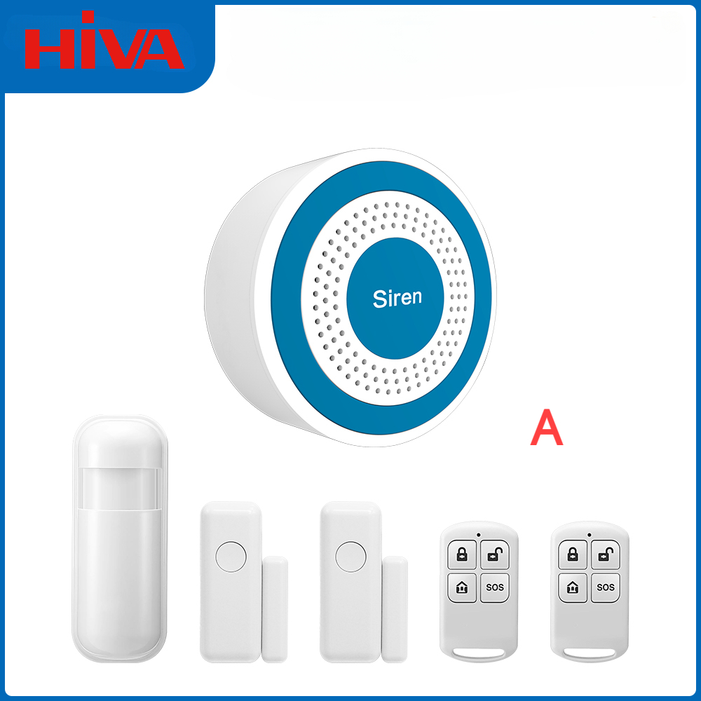 Indoor Strobe Siren 433MHZ Light Siren Mini Standalone Strobe Siren Home Security Sound Alarm System With PIR Door Sensor: Orange