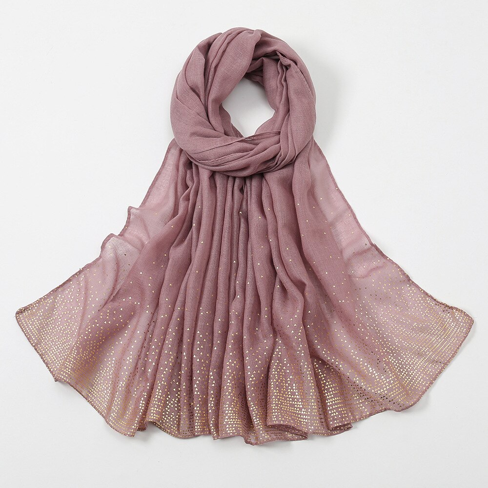 Women Lurex Glitter Gold Dot Shimmer Scarf Plain Solid Viscose Scarves Shawls Muslim Hijab Wrap Pashmina Stole 180*80Cm: 4
