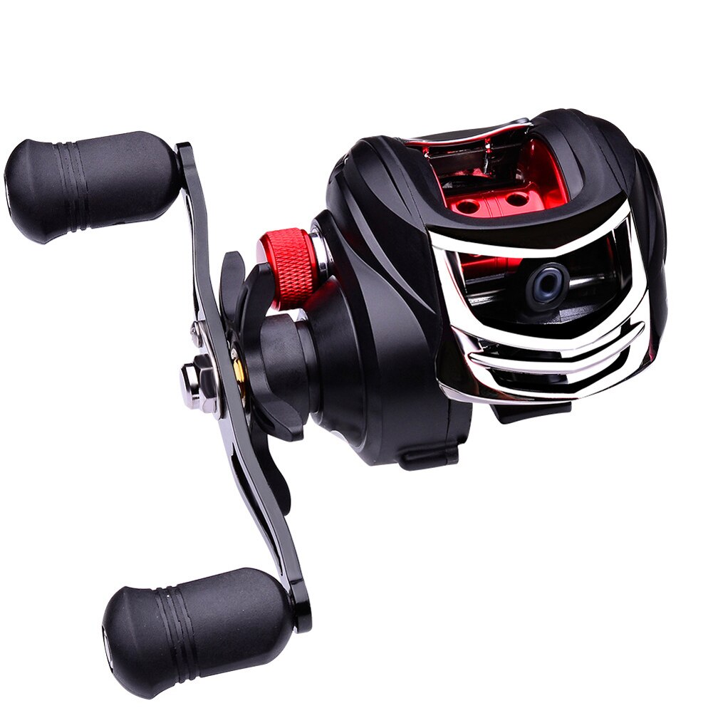Moulinet de pêche 7.2:1 Baitcasting roue ligne bobine longue coulée moulinets pêche en eau douce attirail résistance à la Compression en plein air: left B