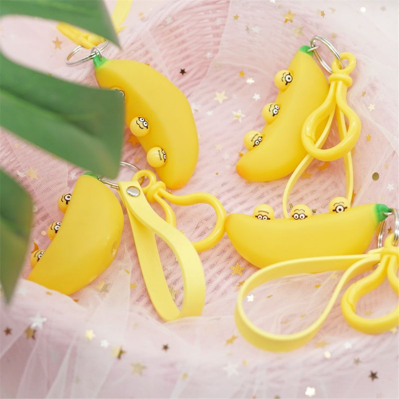 Banana Portachiavi Ciondolo Giocattolo di Compressione Alleviare Lo fatica Della Novità bavaglio Giocattoli Giocattolo Del Capretto Del Regalo T5EC