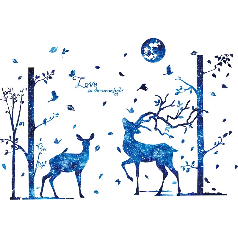 [SHIJUEHEZI] kwiaty rośliny naklejki ścienne DIY jelenie drzewa naklejki ścienne robić salonu dzieci sypialnia dekoracja kuchenna