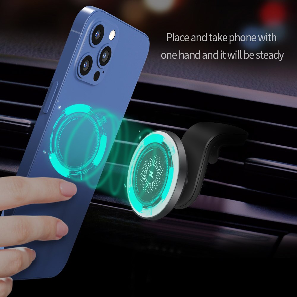 Magnetische kabellose autoladehalterung mit 15w halterungen für iphone 12 mini, 12 pro max und macsafe – schnellladefunktion für mobiltelefone