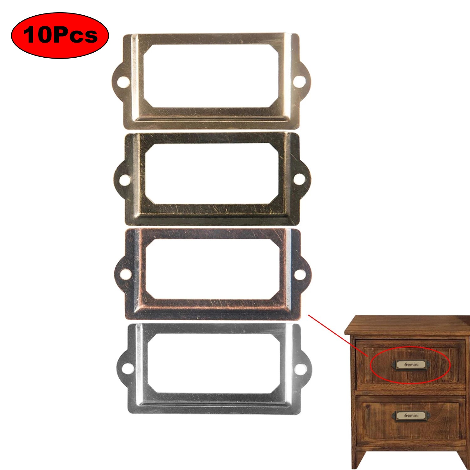 10 st antik etikett ram visitkort ram låda dekoration ram box ram metall ram handtag 70 * 33mm
