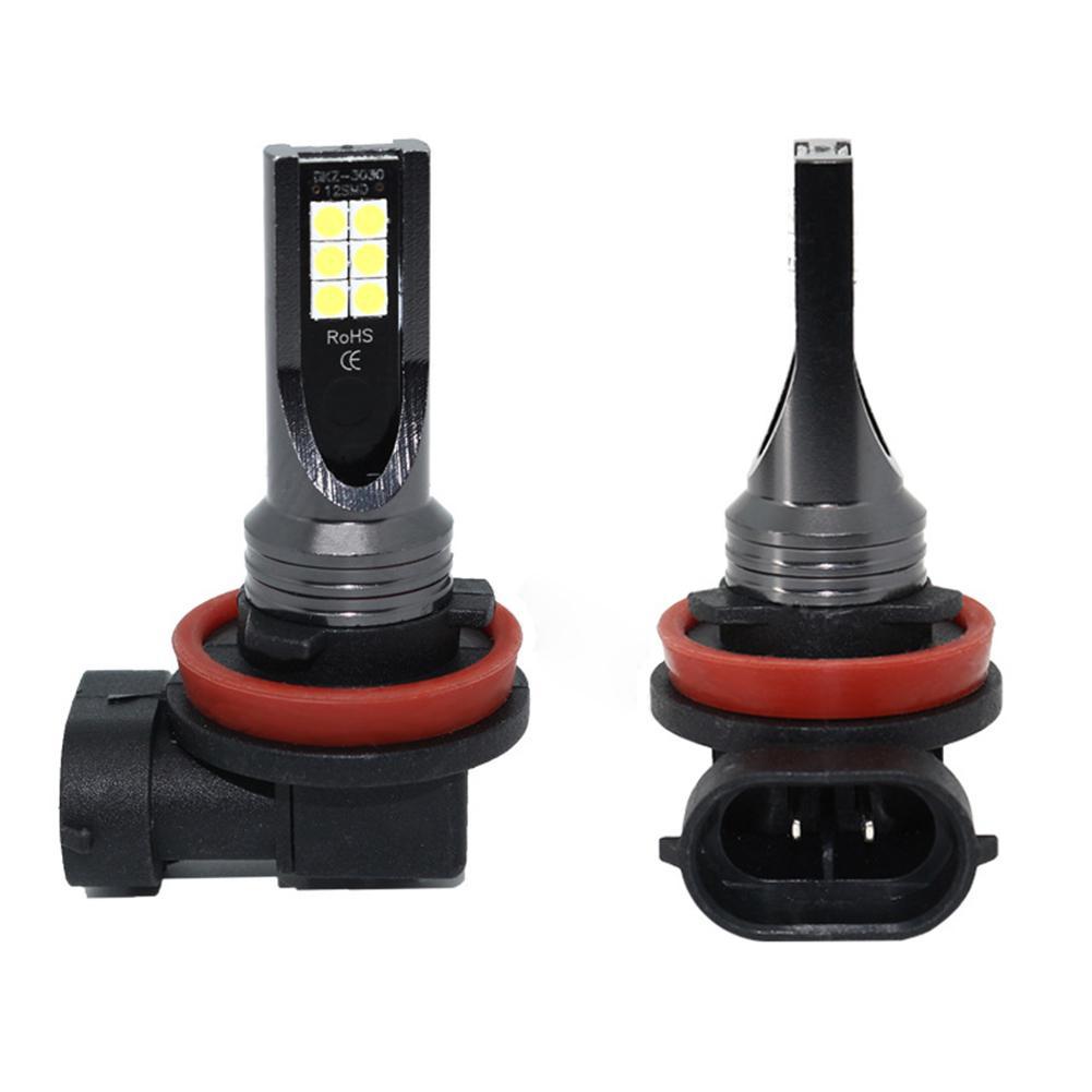 2 stuks auto led koplampen aluminiumlegering auto led mistlampen  h8 h11 3030 12 led koplampen met hoog vermogen