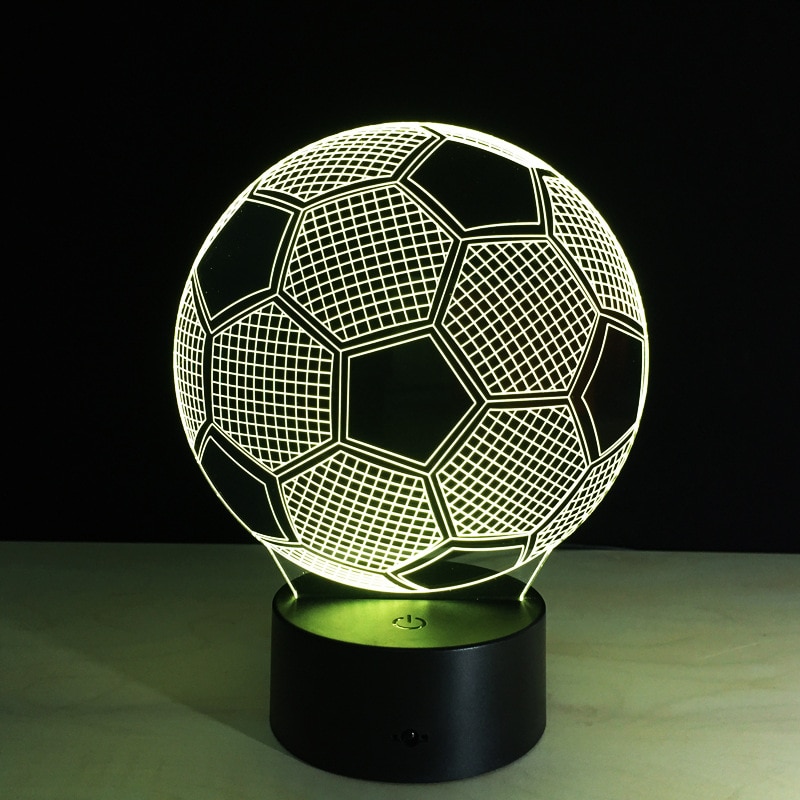 3d Lighting Fixture Football LED Table Night Lamp Remote Control RGB 7 Colors Changing Indoor Night Lights Illusion Lamp