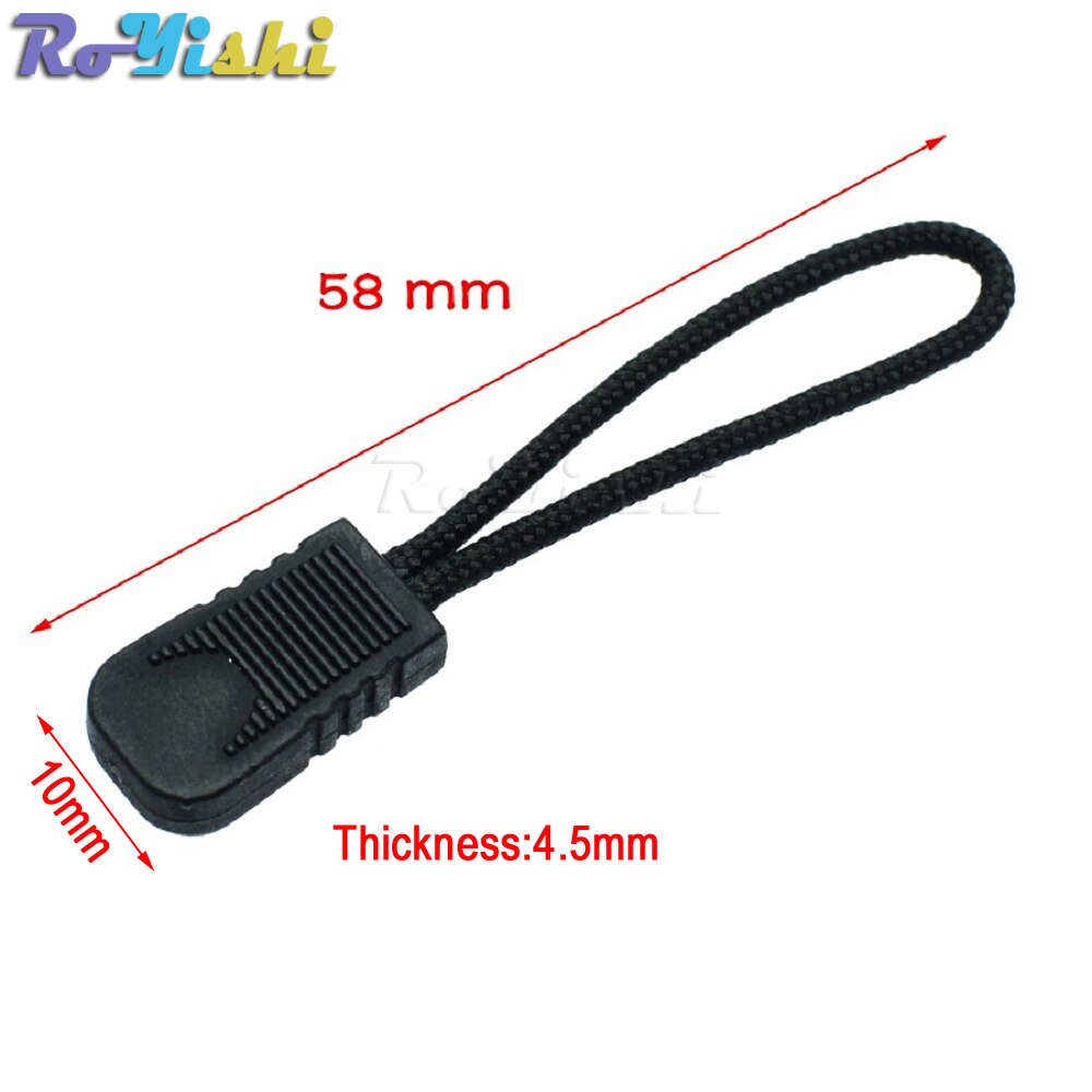 100pcs/pack Zipper Pulls Cord Rope Ends Lock Zip Clip Buckle For Clothing/Bags