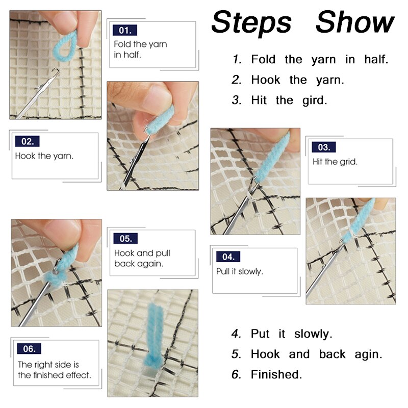 Liefde Diy Klink Haak Tapijt Kit 3D Segment Borduren Kussen Wol Kruissteek Tapijt Set Ambachten