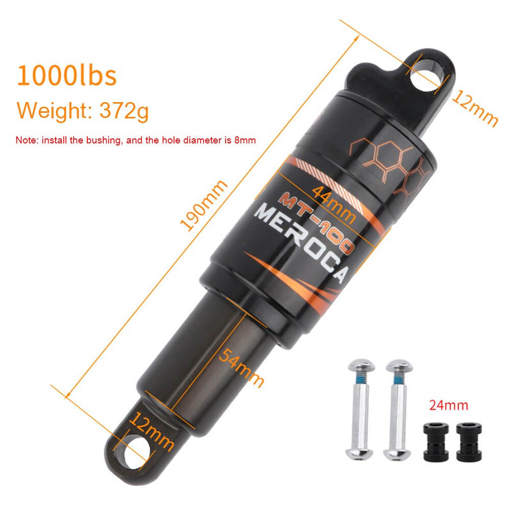 Amortiguador trasero de aire para bicicleta de montaña, muelle de aire de 125mm, 150mm, 165mm, 190mm: Gris claro