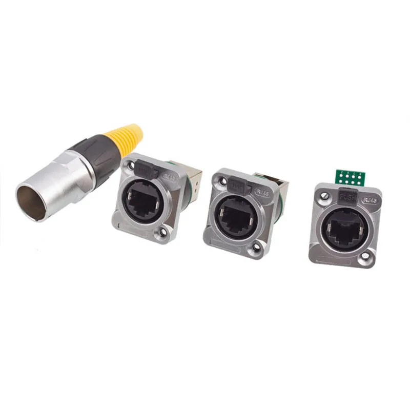 Waterproof 8P8C Cat5e RJ45 Connector Plug Socket Panel Mount Network Ethernet Extension Interface Outdoor LAN Signal Adapter