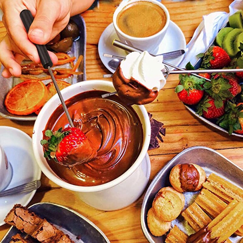 3 Pcs Candy Dipping Tools Chocolate Dipping Fork Spoons Set 2 Pieces Culinary Decorating Spoons for Decorative Plates