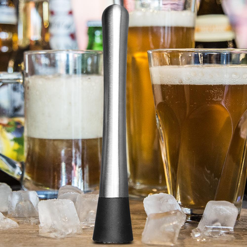 Durable Stainless Steel Wine Mixing Stick DIY Drink Muddler Cocktail Stirrer Shaker Ice Crusher Comfortable Grip Barware Tool