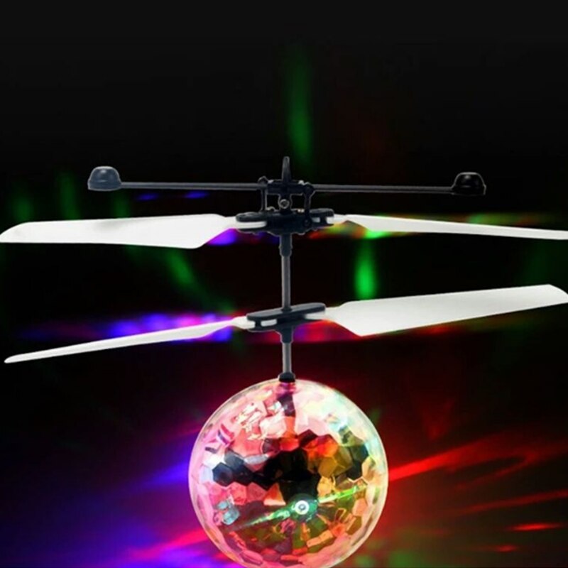 Mini drone fjernbetjening rc helikopter flyvende bold flyvende legetøj bold led let quadcopter dron fly børn legetøj