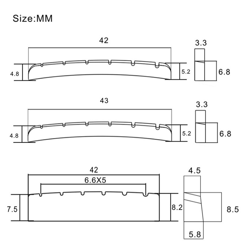 6 String Brass Gold Plated Electric Guitar Nut for Electric Guitar 42MM and 43MM