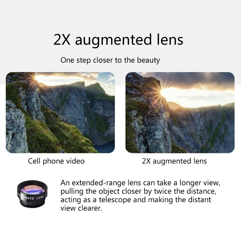 Kit d'objectif de caméra de téléphone 7 en 1, grand Angle/Fisheye, Kit d'objectif à effets spéciaux 1XCE