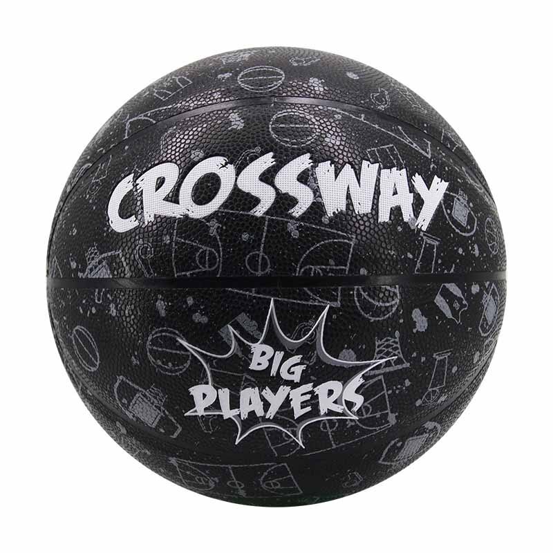 Pelota de baloncesto de PU Crossway, estándar oficial, 7 #, baloncesto Street Freestyle, Basket Ball de entrenamiento con Pin de bolsa de red: gray black